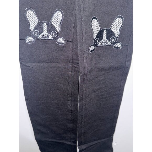 Vigoss Kids Black dog  Embroidered Leggings 10 - Picture 7 of 8